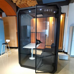 [Hot Item] Outdoor Waterproof Acoustic Soundproof Booth L Size Acoustic Office Private Meeting Glass Booth Office Pod Backyard Office Pod