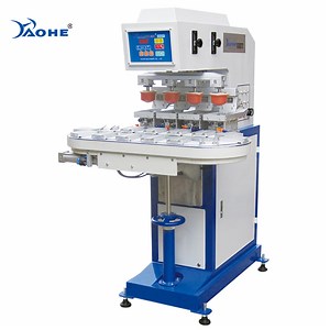 [Hot Item] 4 Color Ink Cup Semi-Auto Pad Printer Printing Machine with Conveyor for Bottle Cap/USB/PCB/Phone Case