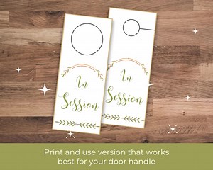 IN SESSION Door Sign, Printable Door Sign, Door Handle Sign, Do Not Disturb, Office Door Hanger Sign, Treatment in Session Sign - Etsy Australia