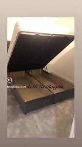 Ottoman storage frame from Beds R Us Glasgow Available in plush or crushed velvet material Small double /double and mattress £449 Kingsize frame and mattress £499 Over 20 different materials available | Beds R Us Glasgow