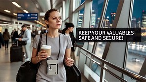 Neck Wallet with RFID Blocking - Hidden Travel Passport Holder Pouch | Concealed Under Clothing, Anti-Theft Security | Adjustable & Lightweight for Vacation, Airports