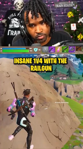 INSANE 1v4 With The Railgun! #fortnite #fortniteclips #fyp #prospering | Jprospering