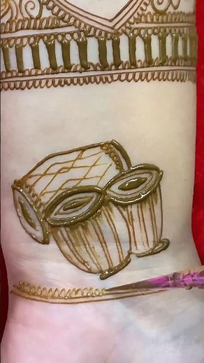 Dhol Tabla Mehndi Design #shortmehndi #trendingmehndi ढोल शहनाई मेहंदी डिजाइन mehndi mein dholaka