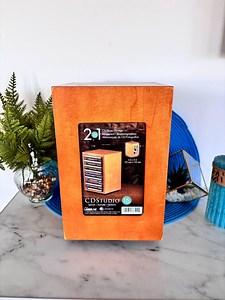 Vintage CD Storage Tower by Laselne - 15 Capacity Wooden Spinner Rack for Cds or 4x6 Photos - Retro Media Organizer - Etsy