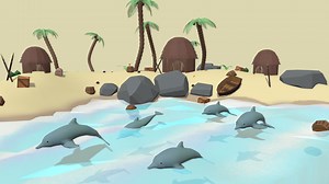 Low-poly Beach - Download Free 3D model by Invictus.Art.00