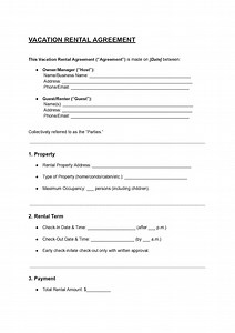 Vacation Rental Agreement Template | Editable DOC & PDF | Short-term Lease Contract - Etsy