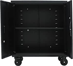 Mobile Metal Storage Cabinet, Office Lateral File Cabinets with Filing Cabinet Lock, Large Capacity Steel Storage Cabinet with Adjustable Shelves, for Office, Home, Garage, Classroom, Black