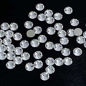 DONGZHOU Flatback Rhinestones 2mm 1440pcs SS6 Non Hotfix Rhinestone Flatback Clear Crystal Glue Fix Stone, Spark Non Hotfix Rhinestone for Nail Art,Cup,Shoes,DIY Crafts Deacorations