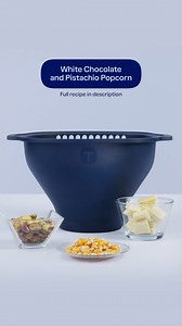 Craving a sweet & nutty treat? Pistachio lovers, this one's for you! Whip up delicious White Chocolate & Pistachio Popcorn in minutes with the Tupperware Wow Pop! Ingredients (makes 4): ¼ cup pistachios (chopped) 2 oz white chocolate (grated) ¼ cup popcorn kernels Directions: 1. Chop pistachios in the SuperSonic Chopper (6-7 pulls). 2. Pop popcorn in the Wow Pop (3 min on high, 1000 watts). 3. Add grated chocolate to hot popcorn, shake & coat. 4. Toss with chopped pistachios, spread & cool. 5. E