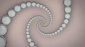 Infinity symbol made from timelapse clocks