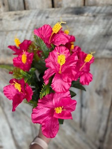 28" Hot Pink Hibiscus Bush, Artificial Stem, Hibiscus Spray, Summer Floral Stems, Wedding Bouquet, Hot Pink Floral, 41115 - Etsy