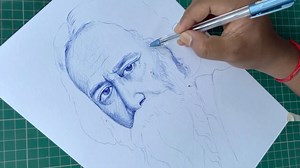 Drawing Rabindranath Tagore with ball pen #drawing #rabindranathtagore #portrait #howtodraw | Paintings