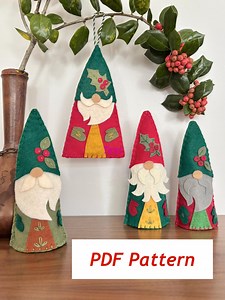 Felt Holiday Gnome Ornament Hand Sewing Pattern, Christmas Decoration (PDF Pattern) - Etsy