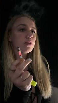 Iara smoking deep inhale / open mouth