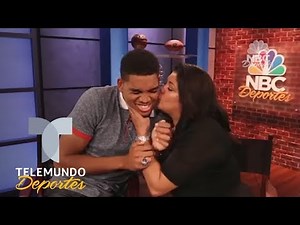 El beso entre Karl Anthony y su madre, que hoy sufre de coronavirus y está en coma