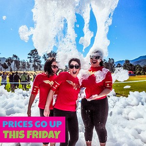 ⏰ WASAGA BEACH PRICE JUMP ALERT! ⏰ You have until this Friday to save $25 off the gate price! Tag your foamy friends! 🙌 | 5k Foam Fest Fun Run