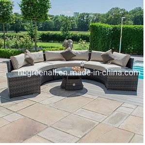 [Hot Item] Outdoor Garden Rattan Patio Wicker Half Moon Rattan Sofa Set Furniture