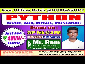 PYTHON Offline Training @ DURGASOFT