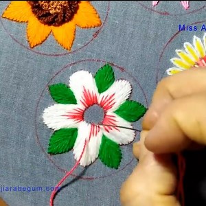 3.9K views · 35 reactions | #whiteflower #handembroidery #embroideryvideo #handembroiderydesigns | Hand Embroidery Designs | Facebook