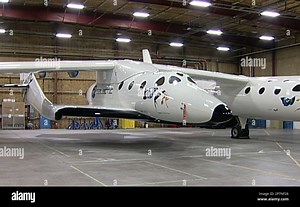 This image made from video shows the Virgin Galactic SpaceShipTwo, named "Enterprise" at the Mojave Air and Space Port in Mojave, Calif. on Monday, Dec. 7, 2009. SpaceShipTwo is the world's first commercial manned spacecraft designed to ferry tourists into space. (AP Photo/APTN, John Mone Stock Photo - Alamy
