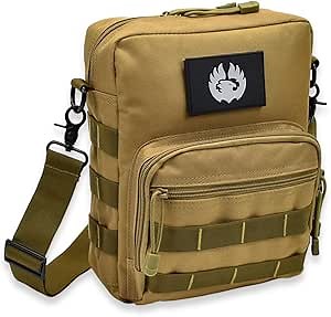 ALVOD Molle Assault Shoulder Bag, Military Crossbody Sling Backpack for Men, Outdoor Hiking Camping Rucksack Sling Bag（Black）