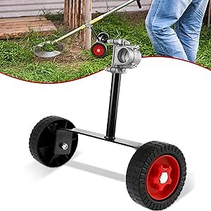 Lawn Mower Support Wheel Adjustable Weed Trimmer Auxiliary Wheels 26mm-28mm Portable String Trimmer Wheel Mower Attachment for Weed Trimmer Grass Cutter Gas String Trimmer(Graphic Payment)