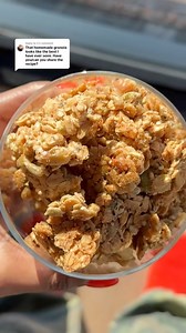 homemade chunky granola 🤤 recipe in comments #granolarecipe #homemadegranola #makingthingsfromscratch #easygranola #veganbreakfastideas | Shakayla Felice
