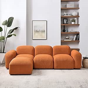 HomSof L-Shape Modular Sectional Sofa for Small Space, Mid Century Modern Couch DIY Combination