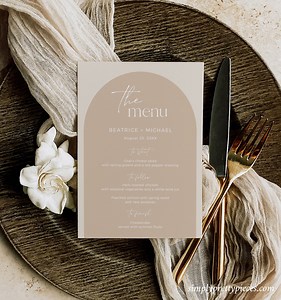 Taupe Arch Menu, Arched Wedding Menu, Neutral Boho Table Menu, Bohemian Menu, Printable Menu, Bridal Shower Menu, Editable Template, 598-A - Etsy Australia