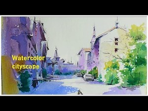 풍경 수채화 그리기, Watercolor Cityscape Painting demonstration. 水彩画 ,Acuarela.