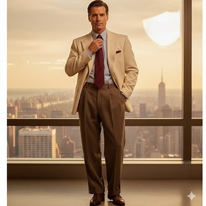 Pronto Uomo Dress Pants  100% Pure Virgin Wool Gray Pleated Front & Cuffed 38x30