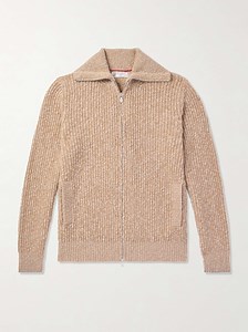 BRUNELLO CUCINELLI Ribbed Wool and Cashmere-Blend Zip-Up Cardigan for Men | MR PORTER