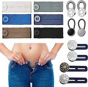 ZYNERY 14PCS Waistband Extenders Set, Pregnancy Pants Extender Button Extender for Pants/Jeans/Men/Women