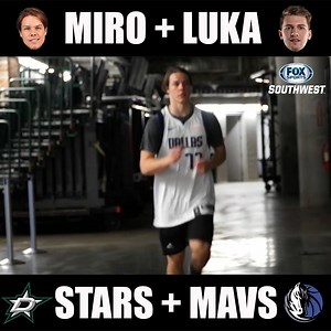 Very cool to see Miro Heiskanen rocking the Luka Doncic jersey! The Dallas Stars & Dallas Mavericks have two of the brighest young stars in all of sports 🤠 | FanDuel Sports Network Southwest