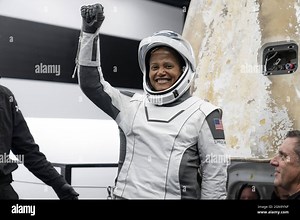 Cape Canaveral, United States. 23rd Sep, 2021. Dr. Sian Proctor gives a fist pump after Inspiration4, the world's first all-civilian mission to space, safely returned to Earth on September 18, 2021, following their groundbreaking three-day mission. Jared Isaacman, Hayley Arceneaux, Christopher Sembroski, and Dr. Sian Proctor launched into space onboard a SpaceX Dragon spacecraft on September 15. During that time, they performed several science experiments and video conferenced with individuals a