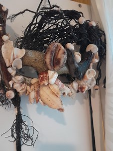 Mask. Handmade Seashell Mask Hawaiian Driftwood, Netting & Rope Wall Art - Etsy Canada