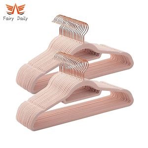 [Hot Item] Velvet Flocked Clothes Non-Slip Flocking Plastic for Adult/Kid Shirt&Coat Clothing Hangers