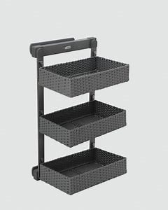 [Hot Item] Wardrobe Organizer 3 Tier Side Attached Rattan Basket