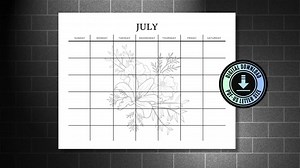 Flower Theme Blank Calendar: Minimalist Printable (US Letter PDF) - Etsy Canada