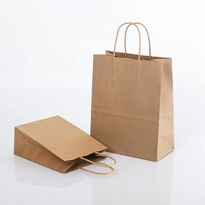 [Hot Item] Custom Logo Printing Brown Kraft Paper Bag Takeaway Gift Kraft Paper Bag