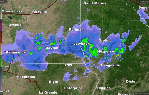 13K views · 205 reactions | 8:00 PM: Radar loop, showing showers & t-storms tracking into southeast WA & the lower ID Panhandle. Wind gusts to 50 mph, small hail and brief heavy rain possible, along with lightning. #wawx #idwx | US National Weather Service Spokane Washington | Facebook