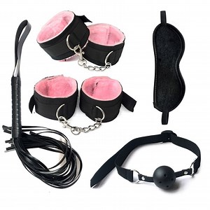 [Hot Item] Bondage Set Sm Slave Passion Fetish Bed Restraint Bdsm Handcuffs Insertion Whip Collar Sexual Bondage Set Gay