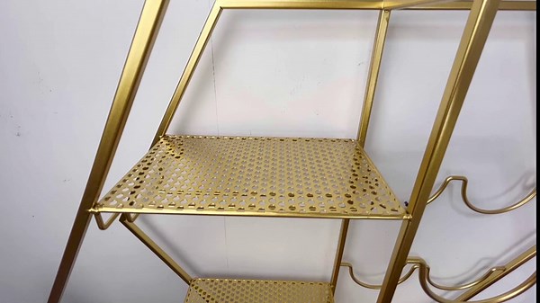 Aecipl Metal Countertop Wine Rack with Glass Holder - Freestanding Iron Bottle Holder Hanging Bottles Cabinet Modern Gold Tabletop Wine Racks for Bar Pantry Counter Kitchen