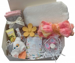 Tween Girl Spa Gift Box: Fuzzy Bag, Socks, Headband & More - Etsy