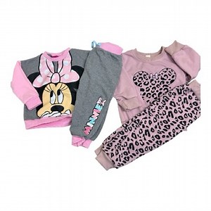 Disney Minnie Mouse Toddler Sweatshirt & Jogger Set Bundle – Pink & Gray – 24M