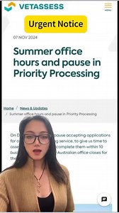 Urgent Notice:VETASSESS priority processing pause from 1st December to 6th JanTo those who plan to fast-track their skills assessment, remember to apply for Priority Processing before 1st Dec.#vetassess #visaaustralia #immigrationconsultants #australiaimmigration | Nexor Education and Migration Services | Facebook