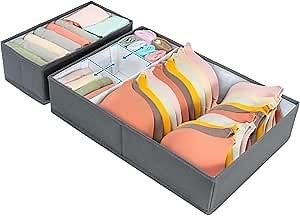 Underwear Clothes Drawer Organizer - Removable Adjustment Dresser Drawer Organizer for Clothing - Drawer Organizers for Clothing Bras Socks Underwear Ties Panty Scarf