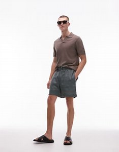ARKET - Short en pur lin avec cordon de serrage - Vert kaki | ASOS