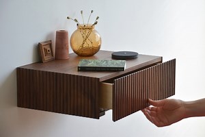 ALL-ROUND FLUTED Floating Nightstand - Walnut - Etsy