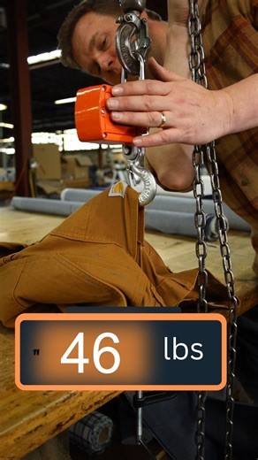 Carhartt Work Pants VS The RACK ... how many pounds of force does it take to rip the back pocket off?👖 #dearborndenim #chicago #jeans #denimjeans #pants #challenge #local #MadeInUSA #igreel #carhartt | Dearborn Denim & Apparel